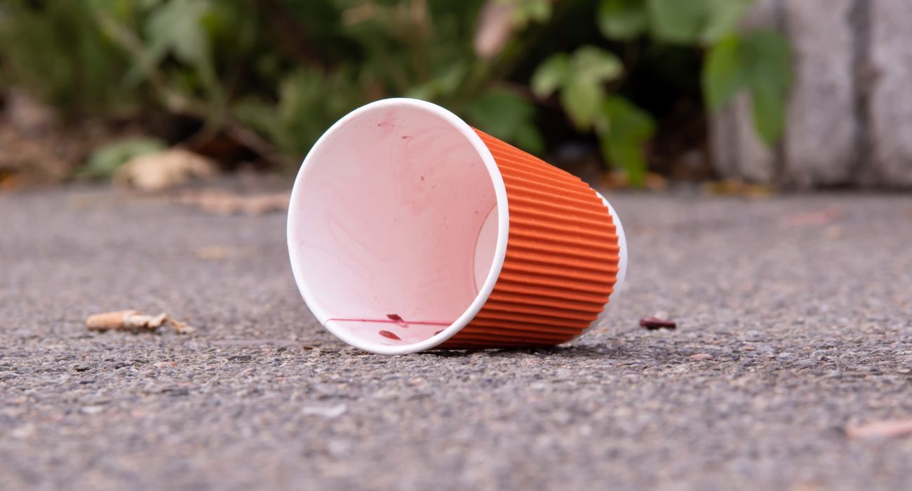 Paper cup on ground