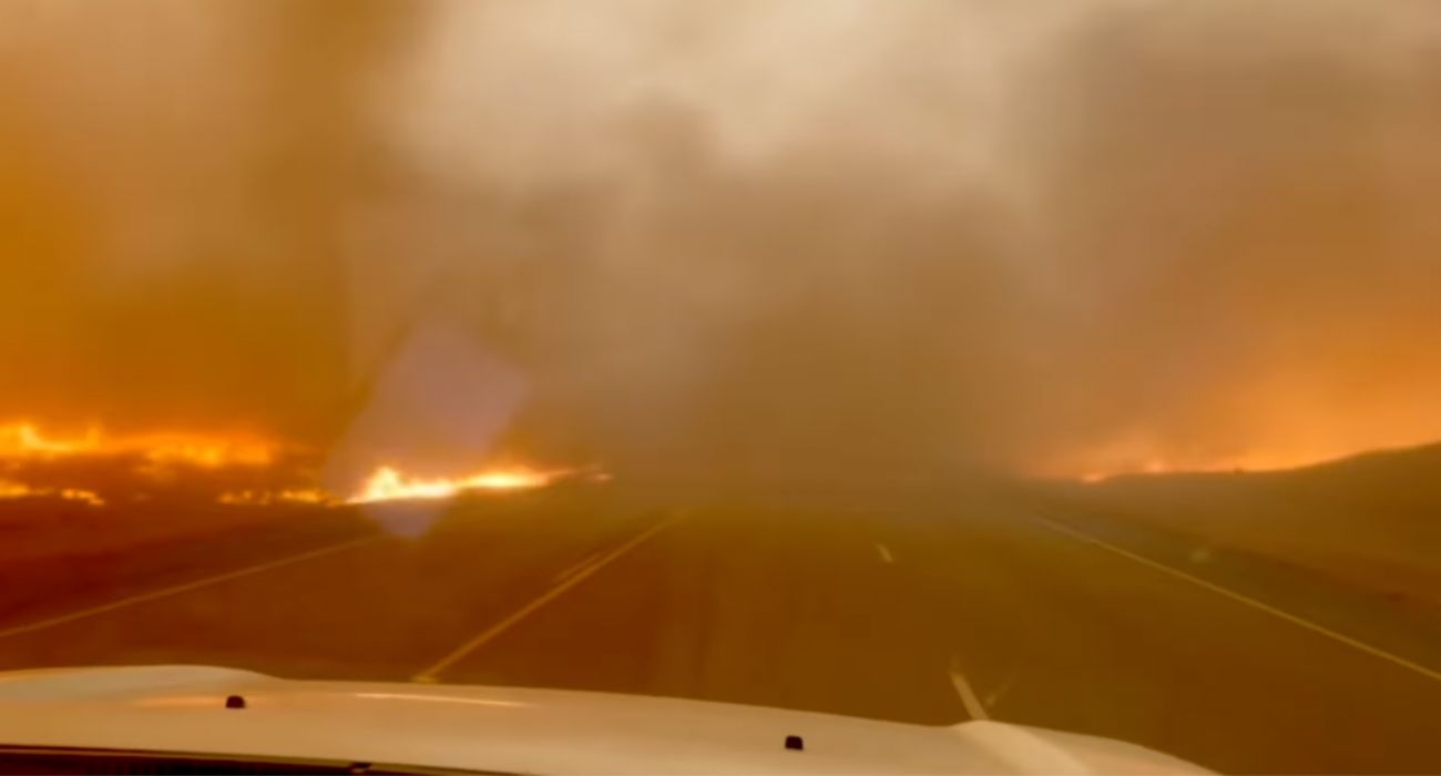 Fort Worth firefighters drive through fires in the Texas panhandle