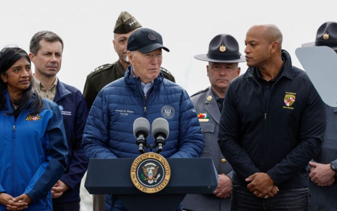 Biden Takes Aerial Tour of Baltimore Bridge Disaster