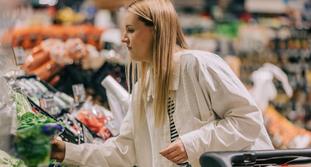 Woman Shopping in Grocery Store