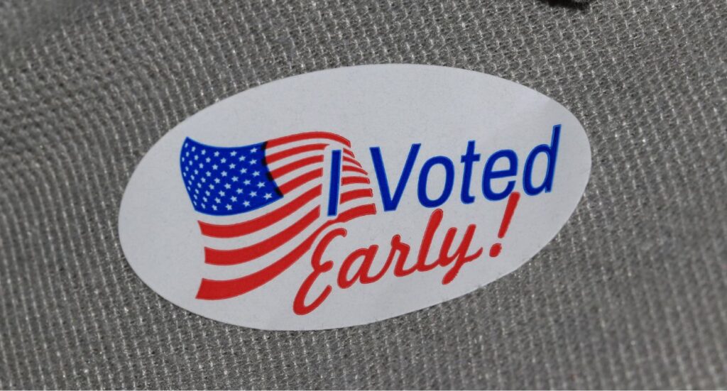 Vote early sticker