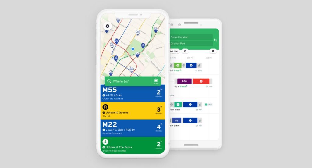 Transit App on smartphone