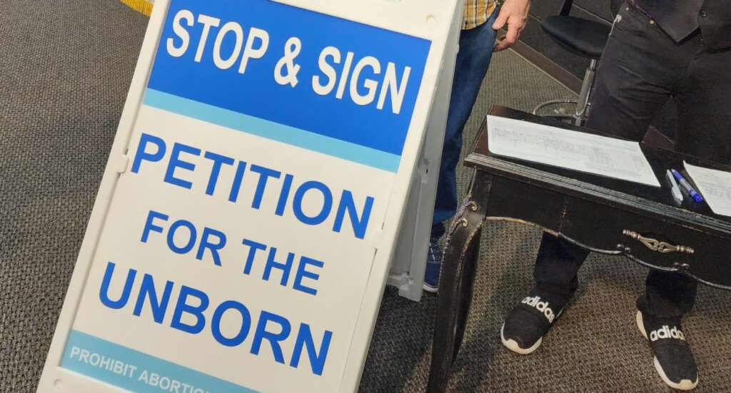 Petition for the unborn sign