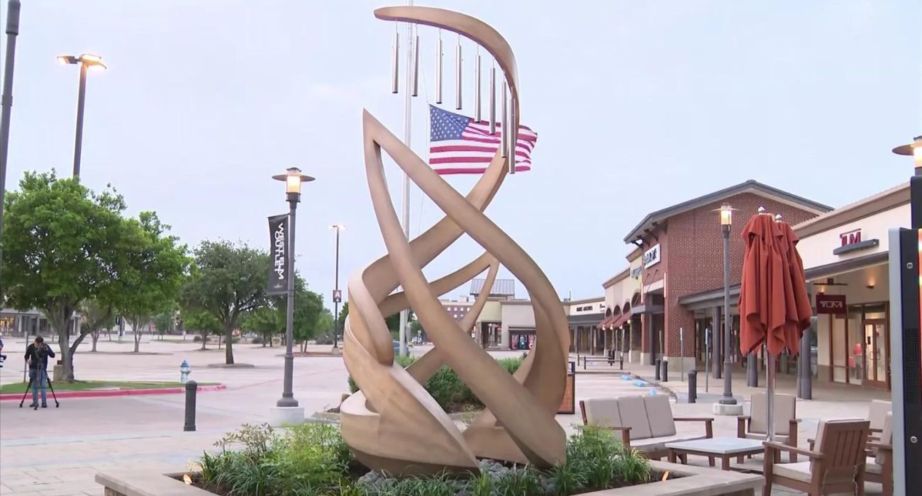 A permanent memorial outside the Allen Premium Outlets remembering the victims. | Image by NBC 5 DFW
