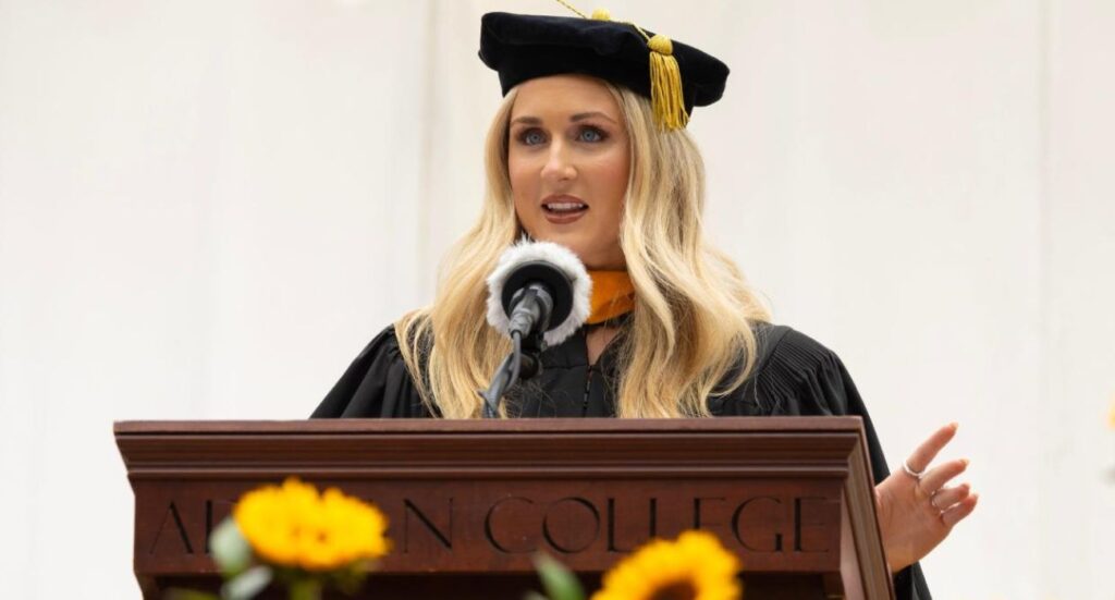 Riley Gaines gives commencement speech at Adrian College | Image by Riley Gaines/Facebook