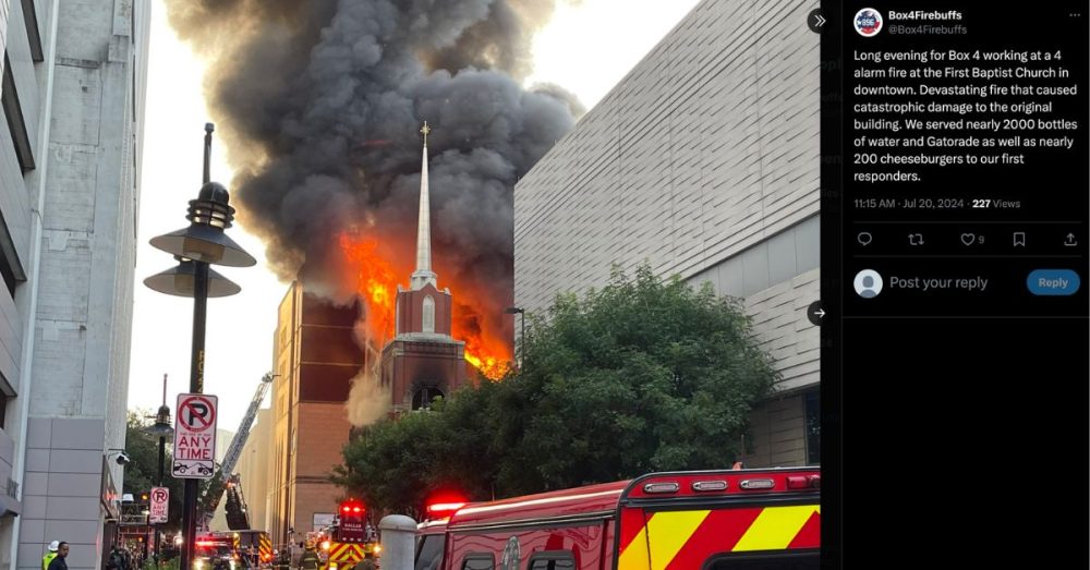 Community in Mourning Following First Baptist Dallas Fire