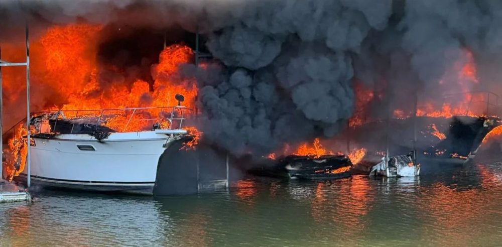 Grapevine Marina Fire Damages 10 Boats, 1 Person Injured