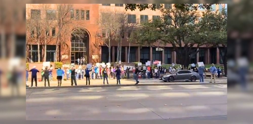 Activists Protest Elon Musk’s Role Aiding Trump During Rally Outside Sen. John Cornyn’s Dallas Office