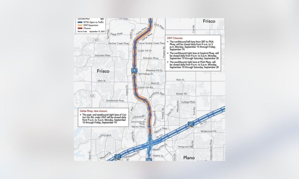 Dallas North Tollway Closures In Frisco: Lane Shutdowns, Traffic Alerts