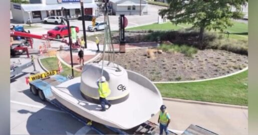 The Big Hat: Garland Showcases 20-Foot Cowboy Hat Sculpture