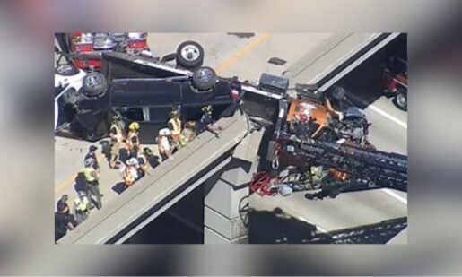 Edge Of Disaster: Tow Truck Dangles Above Highway 121 In McKinney