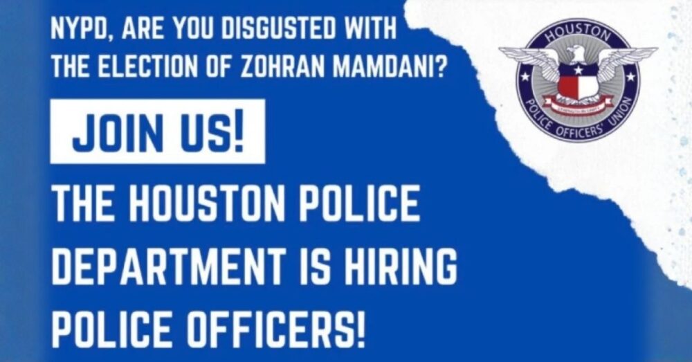 Houston Police Union Courts NYPD Officers After Mamdani NYC Win