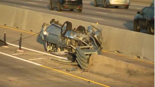 Driver Resuscitated After Rollover Crash Shuts Down U.S. 75 In Richardson