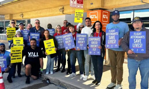 “Saving Lives, Can’t Afford Rent”: PSA Airlines Flight Attendants Picket At DFW Airport