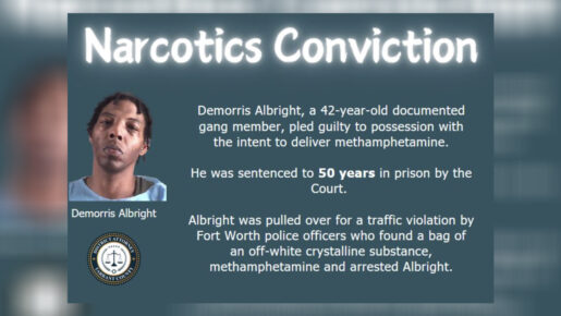 Fort Worth Gang Member Sentenced To 50 Years After Traffic Stop Uncovers Meth