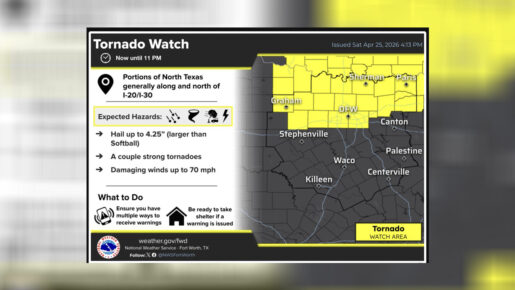 Dallas-Fort Worth Under Tornado Watch Until 11 P.M.
