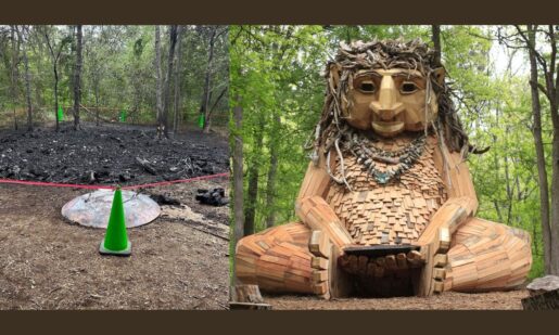Austin’s Pease Park Troll ‘Malin’ Burns To Ground In Early Morning Fire