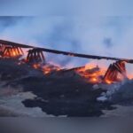 Railroad Trestle Engulfed In Flames During Texas Panhandle Fire